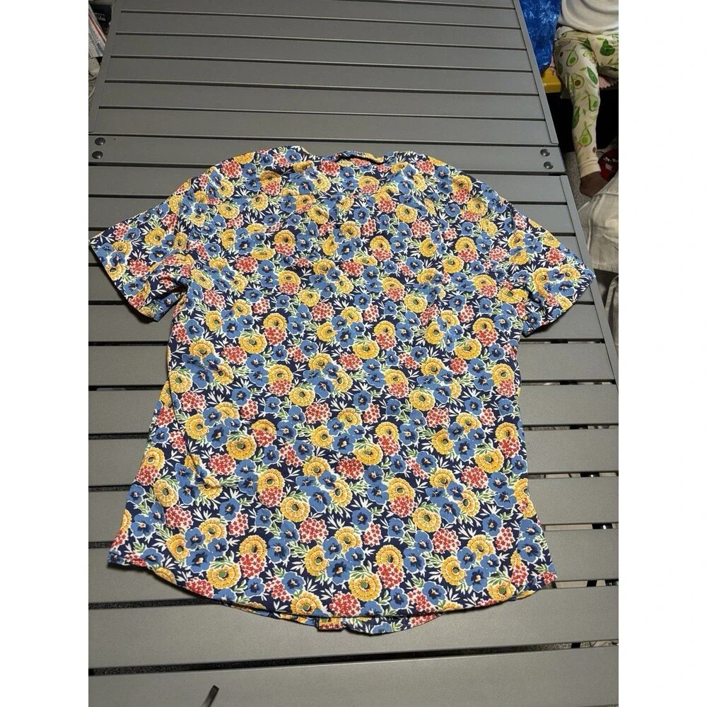 J. Crew Shirt Mens Small Floral Multicolor Fit Button Down Long Sleeve Hawaiin